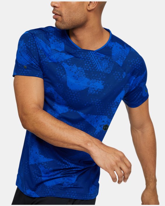 Men's UA RUSH™ Short Sleeve in Blue image number 0